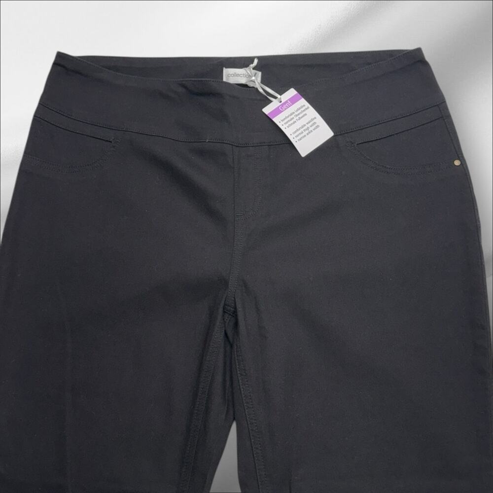 COLLECTION L Women’s 14 Black Pull On Straight Leg Pant